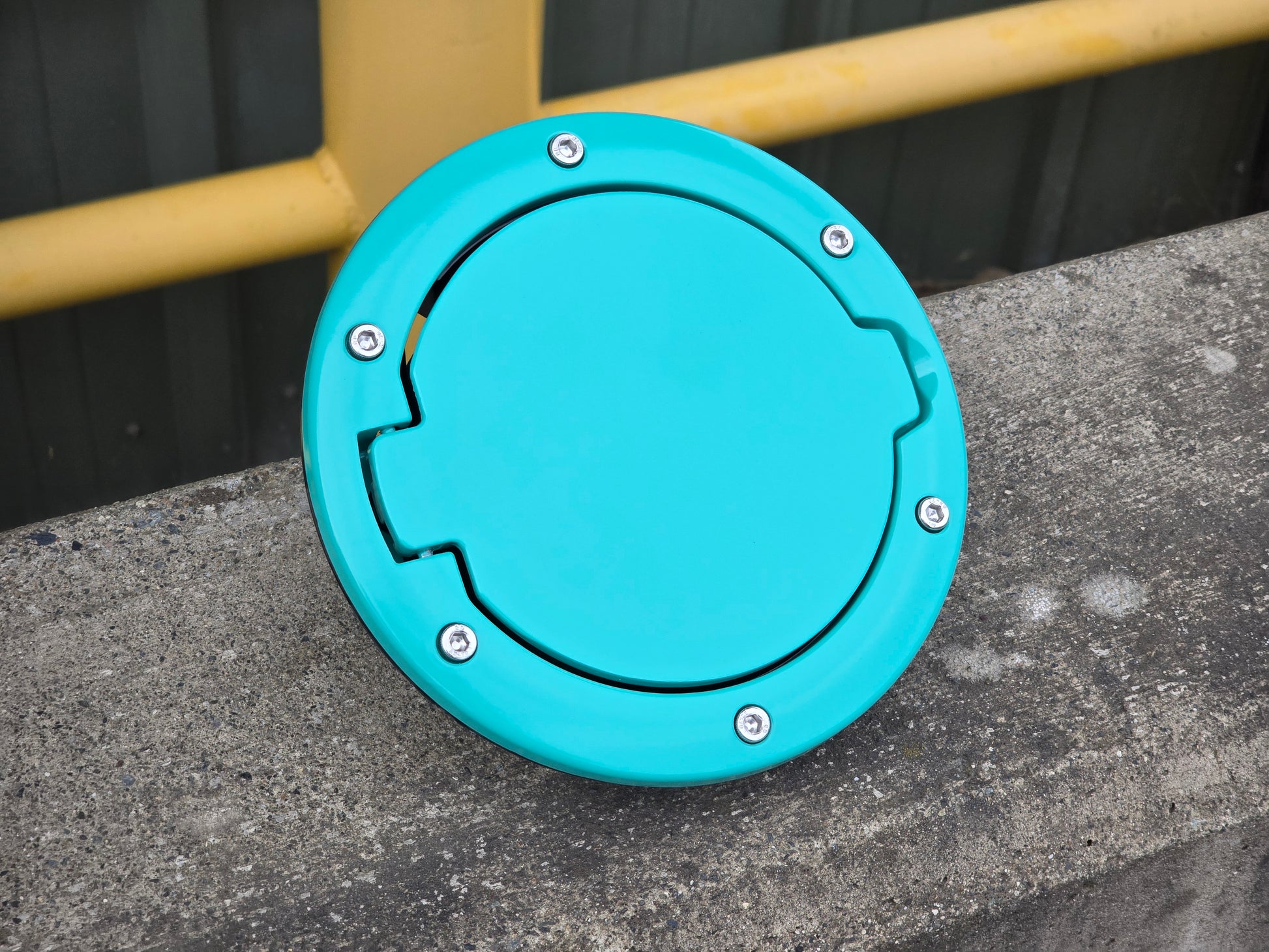 teal jeep wrangler jk fuel door cover