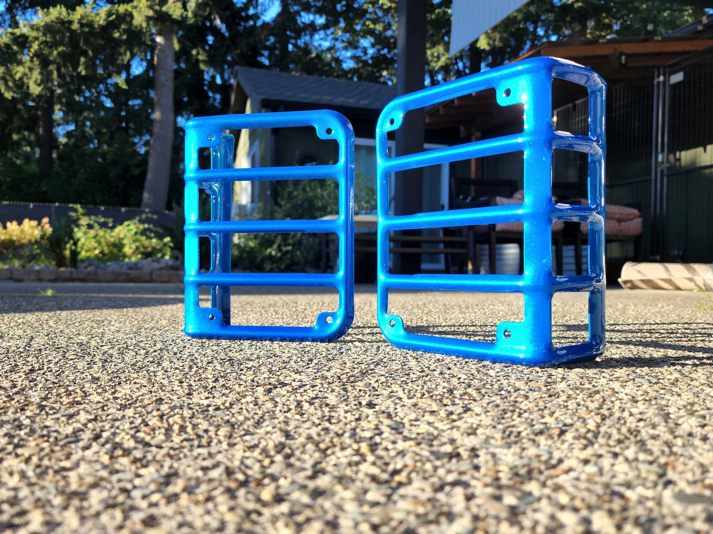 Custom Jeep accessories tail light covers wrangler jk blue