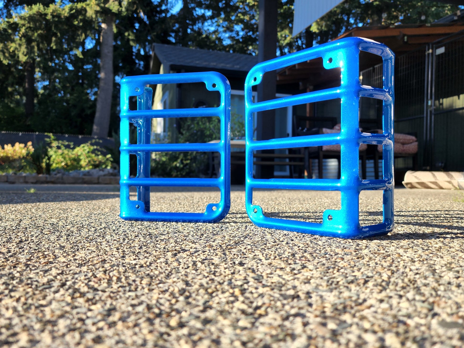 Custom Jeep accessories tail light covers wrangler jk blue