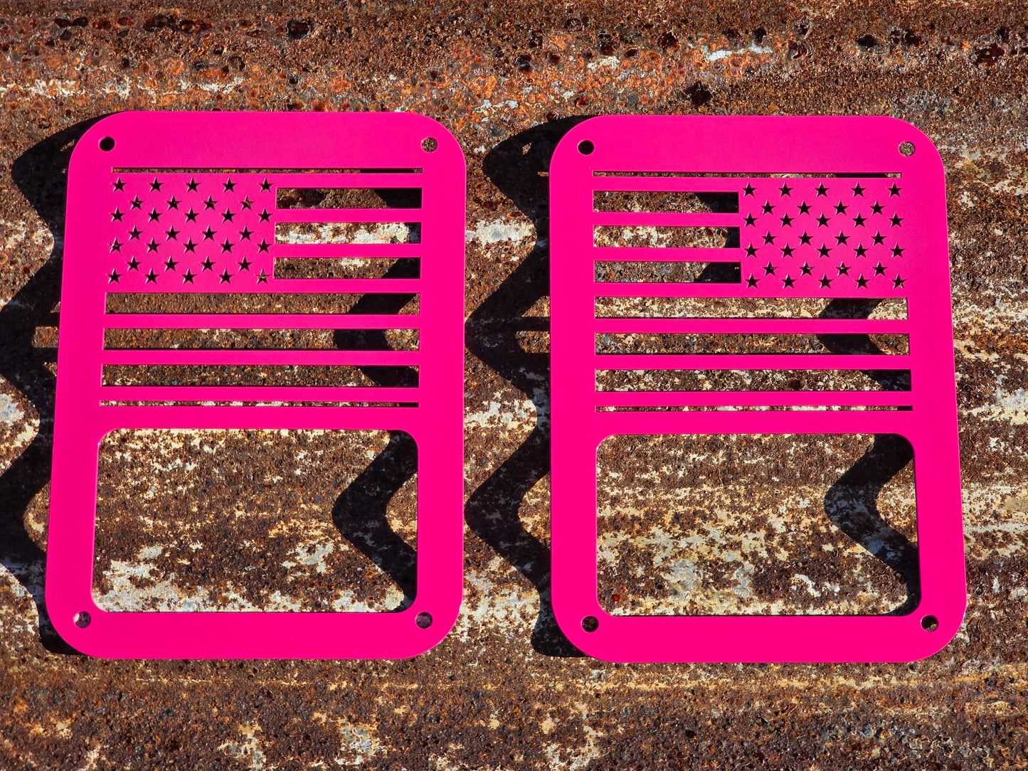 Pink Jeep accessories wrangler flag tail light covers jk jku