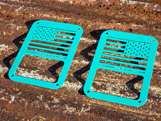 Jeep custom accessories tail light covers teal