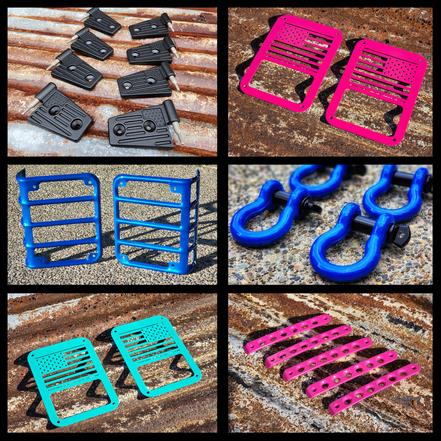 jeep powder coated parts door hinges door handle inserts tropical breeze teal 