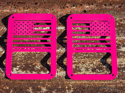 Pink Jeep accessories wrangler flag tail light covers jk jku